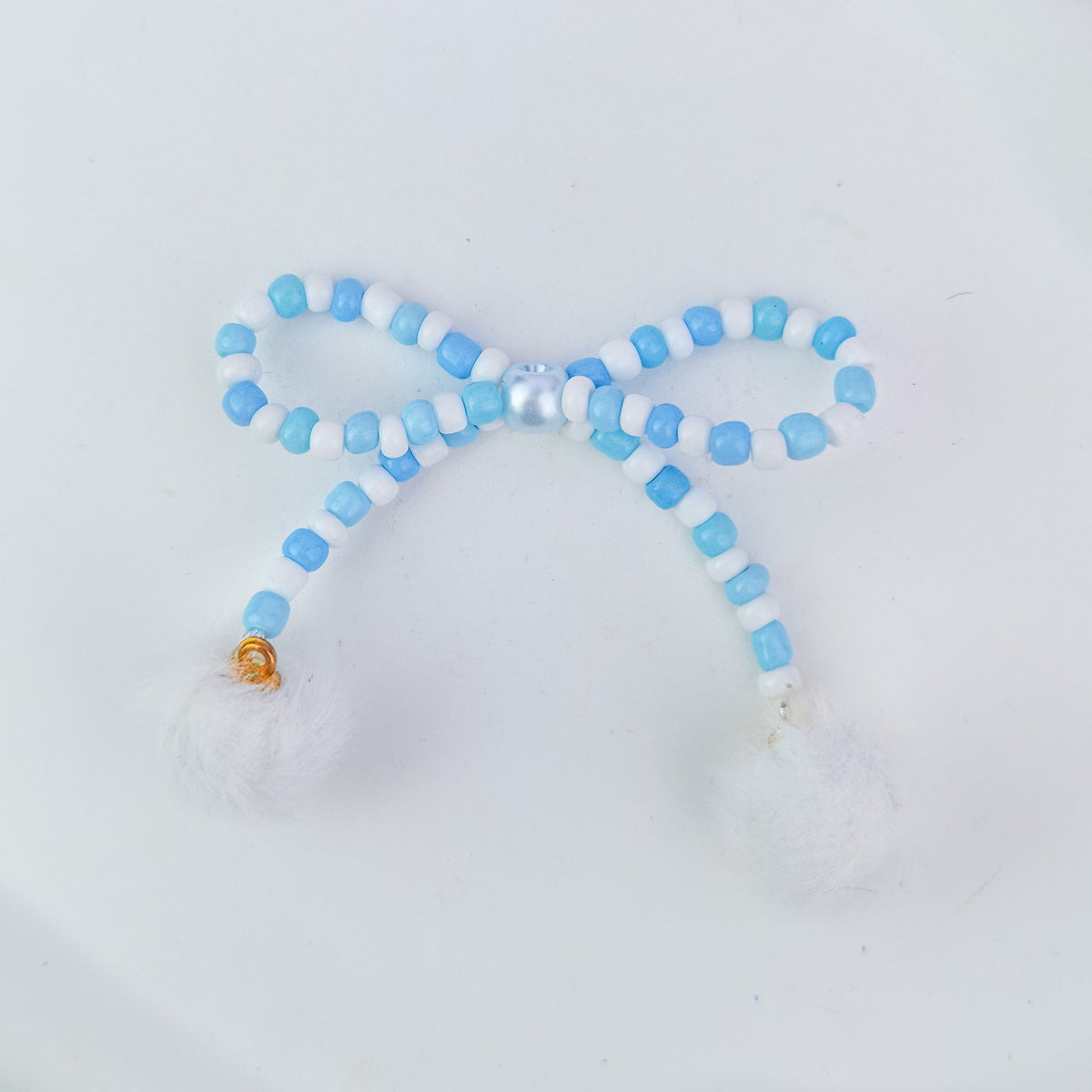 Versatile bow cute pen beaded DIY accessories mobile phone hanging beaded chain millet beads finished bow accessories