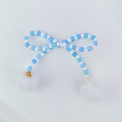 Versatile bow cute pen beaded DIY accessories mobile phone hanging beaded chain millet beads finished bow accessories