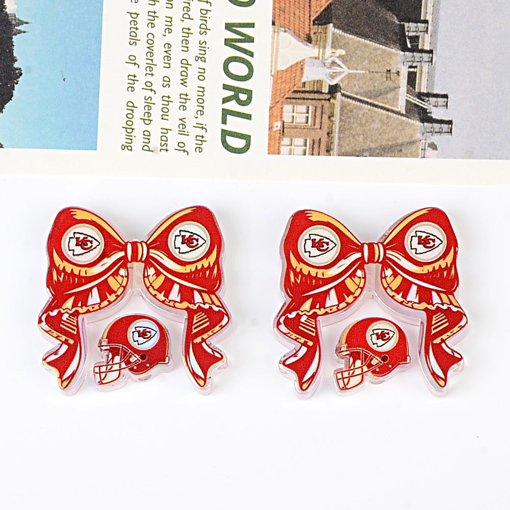 NFL NFL team bow pendant DIY bag pendant hairpin ballpoint pen decorative accessories beads