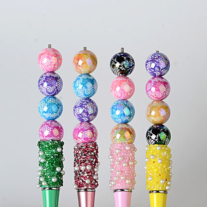 100Pcs UV plated color printing lace beaded DIY jewelry beaded pen mobile phone chain keychain car hanging and other accessories