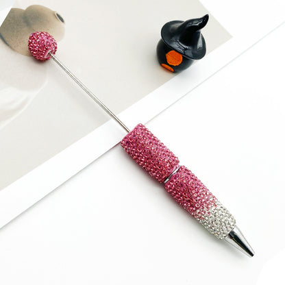 DIY rhinestone Beadable Ballpoint Pen hand paste drill multi-color gradual change drill bead ballpoint pen cap with drill gift pen