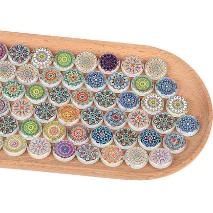 100Pcs Amazon popular mandala pattern style acrylic flat bead DIY bracelet necklace pendant material accessories