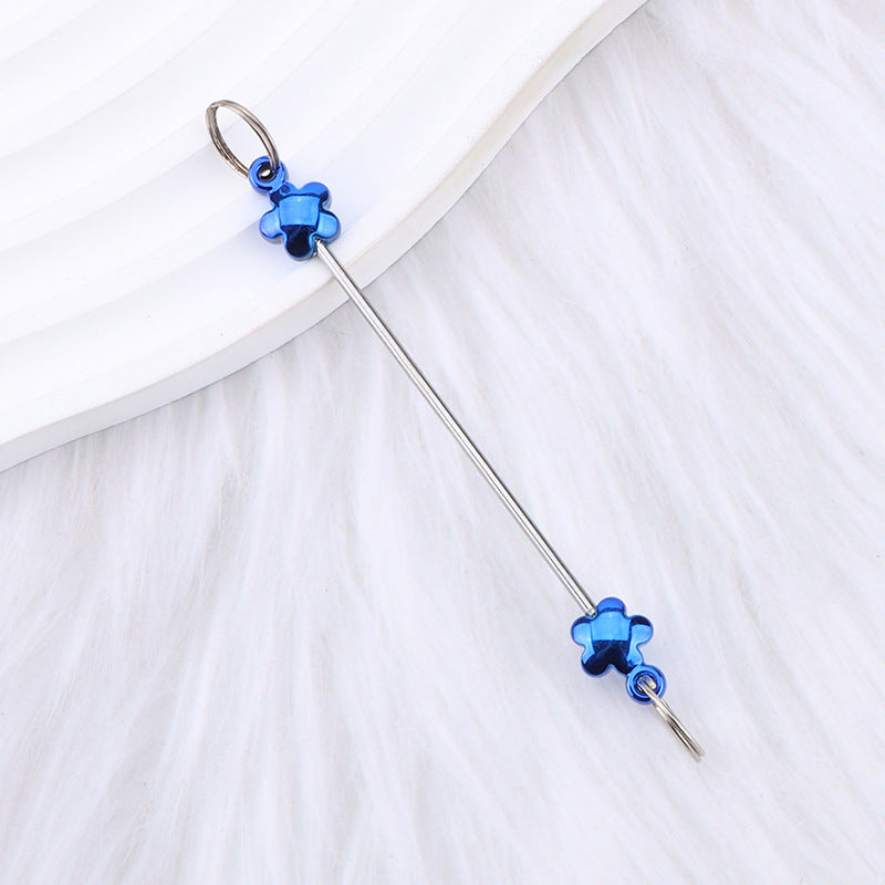 New love gourd flower star shape DIY beaded pole, metal keychain accessories pendant beaded pole