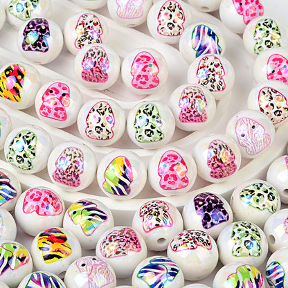 100Pcs acrylic printing human penis penis tool through hole round bead DIY bead pen jewelry accessories spot