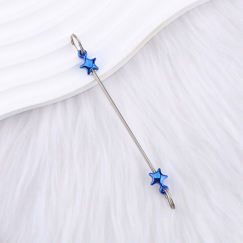 New love gourd flower star shape DIY beaded pole, metal keychain accessories pendant beaded pole