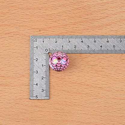 100Pcs 16mm acrylic plated color Halloween printing spider web straight hole round bead live broadcast DIY handmade beaded jewelry accessories
