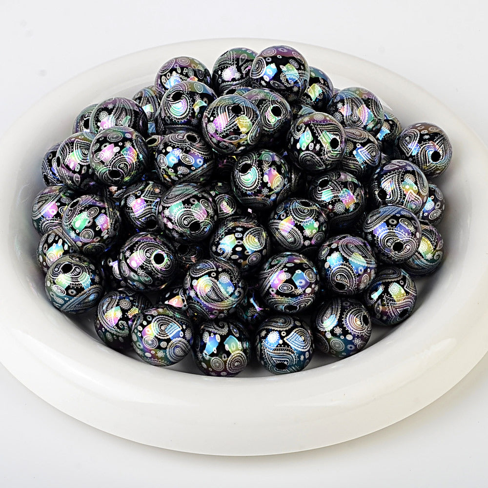 100Pcs Symphony Laser Cashew Flower Acrylic Beads, Retro Paisley Loose Beads DIY Bracelet Beaded Jewelry Accessories