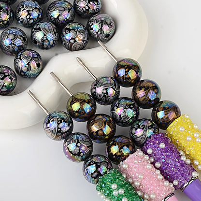 100Pcs Symphony Laser Cashew Flower Acrylic Beads, Retro Paisley Loose Beads DIY Bracelet Beaded Jewelry Accessories