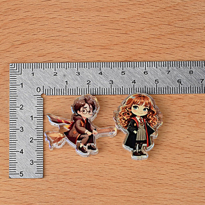 100Pcs Academy of Wizardry Harry Potter Cartoon Character Acrylic Sheet Beads DIY Handmade Bead Pen Accessories