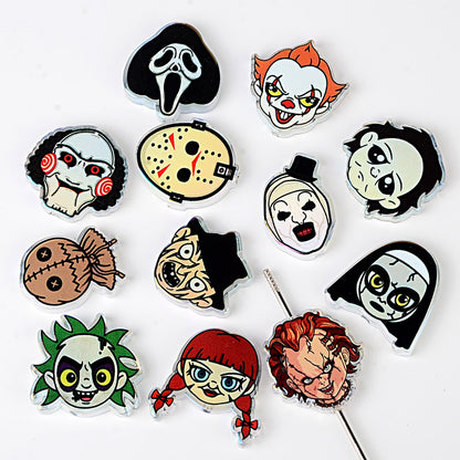 100Pcs Halloween dark horror character avatar acrylic sheet DIY handmade beaded accessories printed patch jewelry
