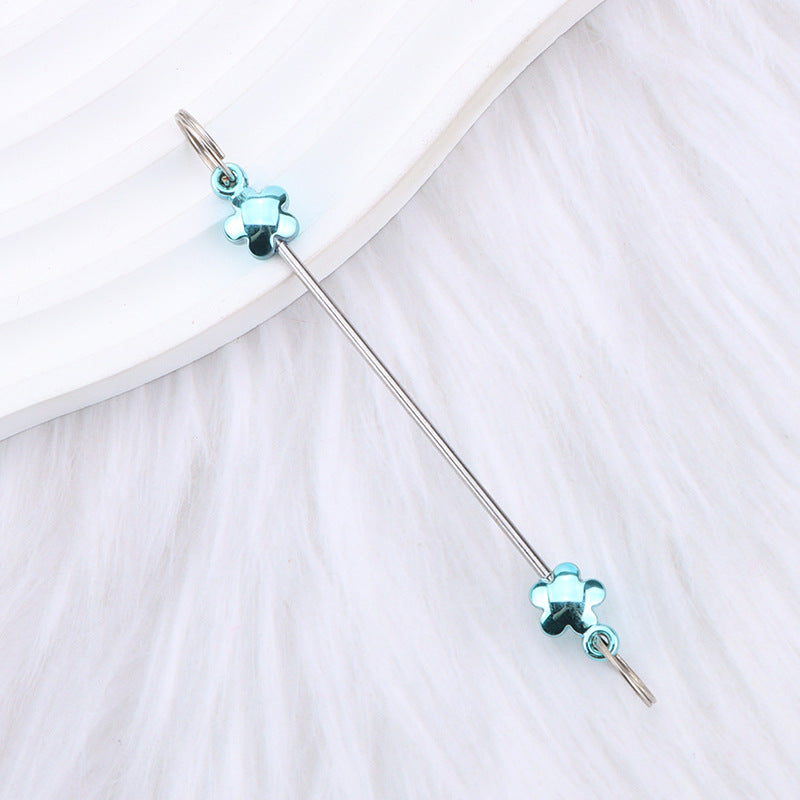 New love gourd flower star shape DIY beaded pole, metal keychain accessories pendant beaded pole