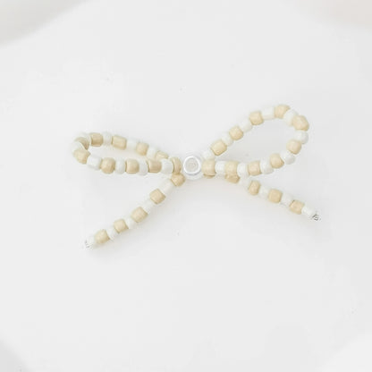 Versatile bow cute pen beaded DIY accessories mobile phone hanging beaded chain millet beads finished bow accessories