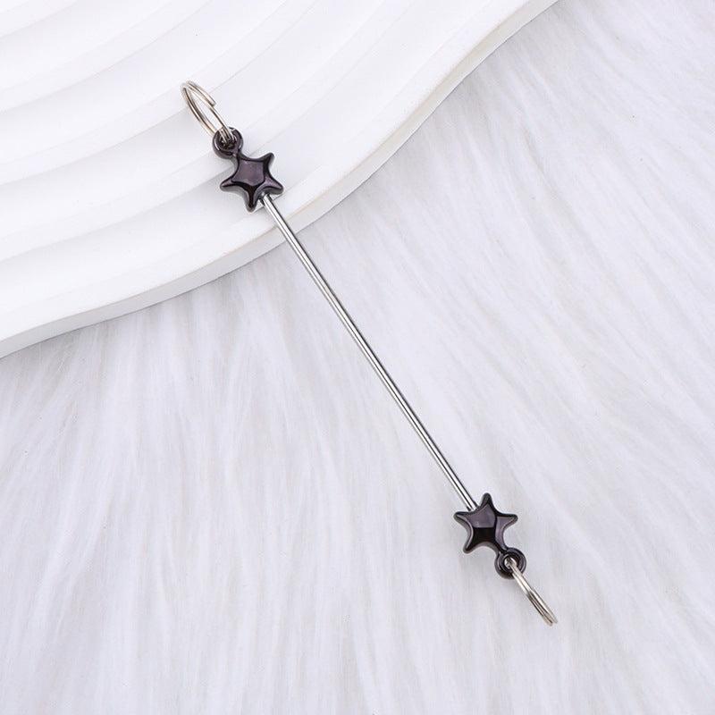 New love gourd flower star shape DIY beaded pole, metal keychain accessories pendant beaded pole