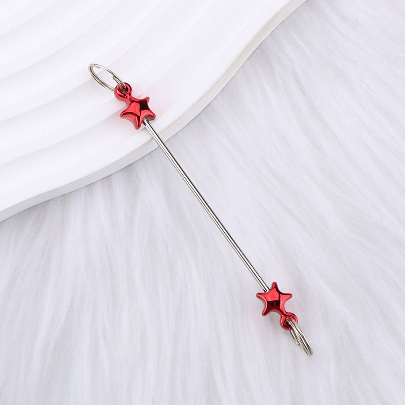 New love gourd flower star shape DIY beaded pole, metal keychain accessories pendant beaded pole
