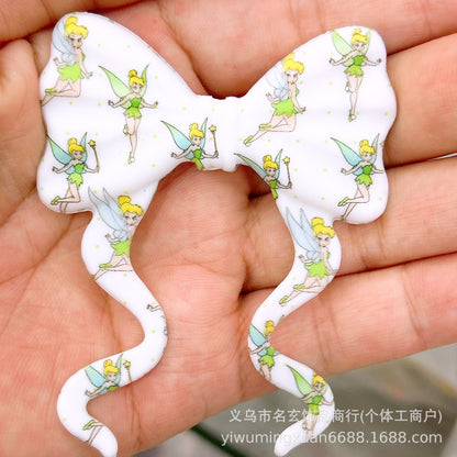 70*59mm双面印花飘带蝴蝶结燕尾蝴蝶结竖孔diy咕笔串珠笔包挂配件