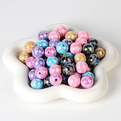 100Pcs UV plated color printing lace beaded DIY jewelry beaded pen mobile phone chain keychain car hanging and other accessories