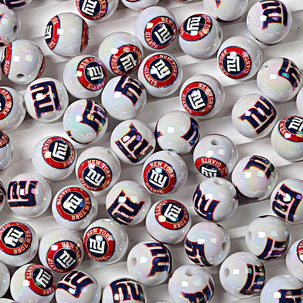 100Pcs 16MM American NFL32 football teams printed round beads DIY double-sided printed bead pen car hanging mobile phone with