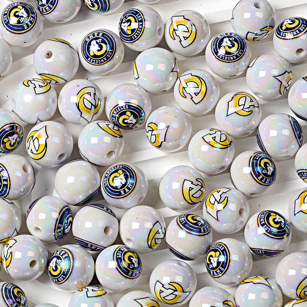 100Pcs 16MM American NFL32 football teams printed round beads DIY double-sided printed bead pen car hanging mobile phone with