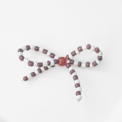 Versatile bow cute pen beaded DIY accessories mobile phone hanging beaded chain millet beads finished bow accessories