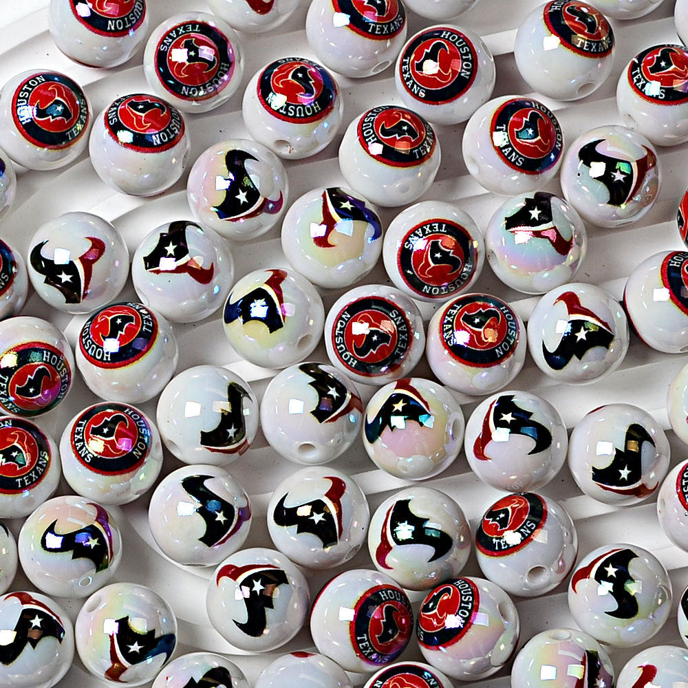 100Pcs 16MM American NFL32 football teams printed round beads DIY double-sided printed bead pen car hanging mobile phone with