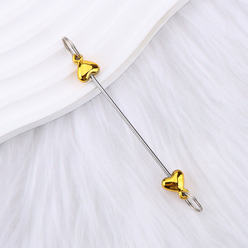 New love gourd flower star shape DIY beaded pole, metal keychain accessories pendant beaded pole