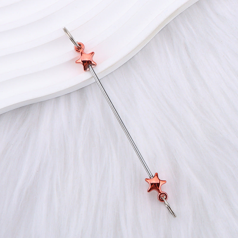 New love gourd flower star shape DIY beaded pole, metal keychain accessories pendant beaded pole