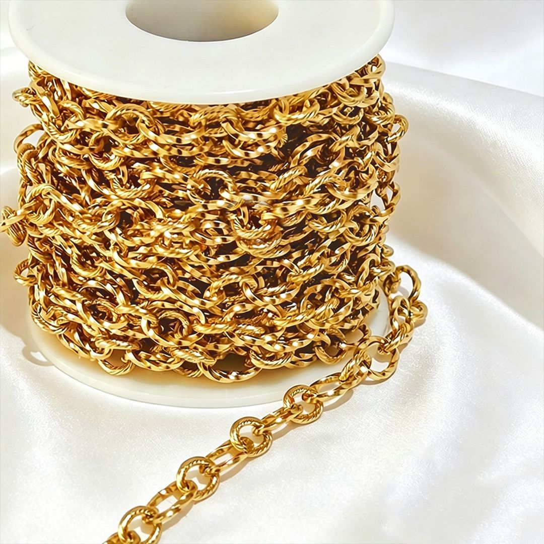 Stainless steel chain 18k real gold titanium steel necklace plain chain tail chain extension chain bracelet handmade jewelry accessories wholesale