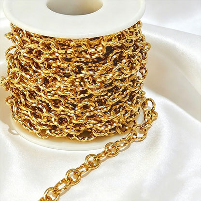 Stainless steel chain 18k real gold titanium steel necklace plain chain tail chain extension chain bracelet handmade jewelry accessories wholesale