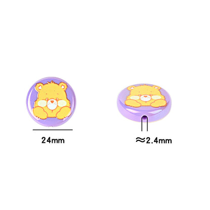 100Pcs UV plated color printing rainbow bear bear cartoon round cake beaded DIY pen mobile phone chain keychain accessories