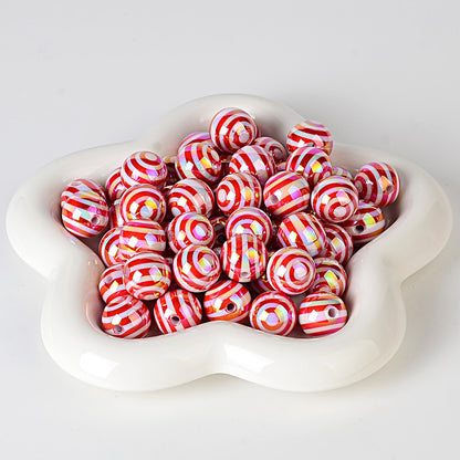 100Pcs 16mm acrylic plated colored circle lollipop straight hole round bead DIY bead pen keychain jewelry accessories loose beads