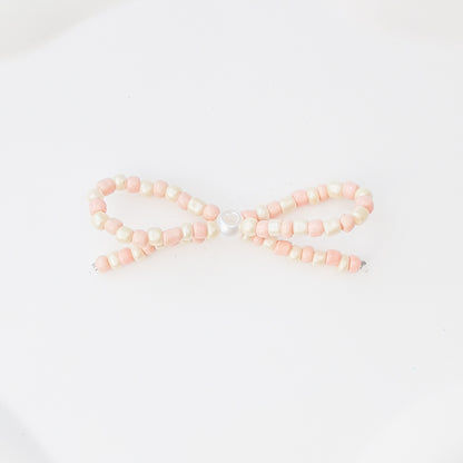 Versatile bow cute pen beaded DIY accessories mobile phone hanging beaded chain millet beads finished bow accessories