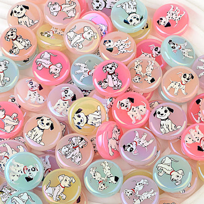 100Pcs Acrylic 101 Loyal Dog Spotted Dog Pattern Printed Beads DIY Handmade Beaded Loose Beads Mobile Phone Chain Jewelry Accessories
