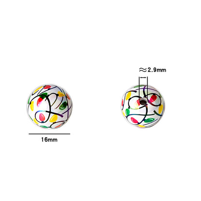 100Pcs acrylic plated color printing Christmas lantern atmosphere light with beaded DIY mobile phone chain car hanging accessories wholesale