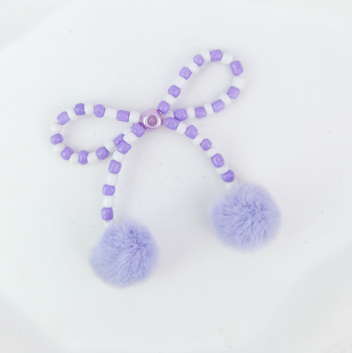 Versatile bow cute pen beaded DIY accessories mobile phone hanging beaded chain millet beads finished bow accessories