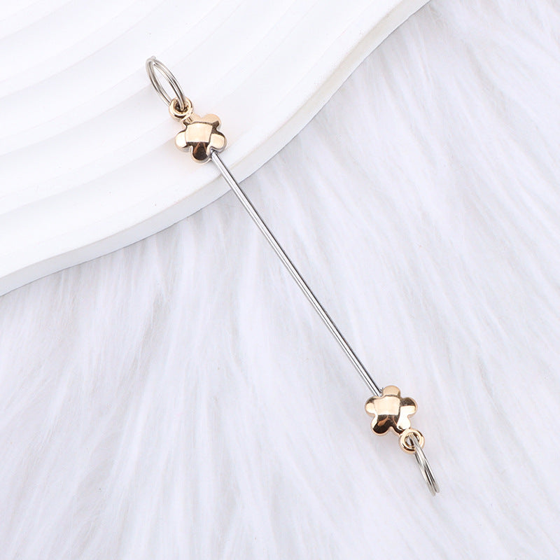New love gourd flower star shape DIY beaded pole, metal keychain accessories pendant beaded pole