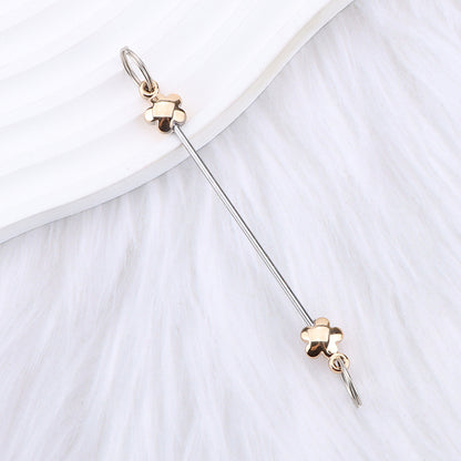 New love gourd flower star shape DIY beaded pole, metal keychain accessories pendant beaded pole