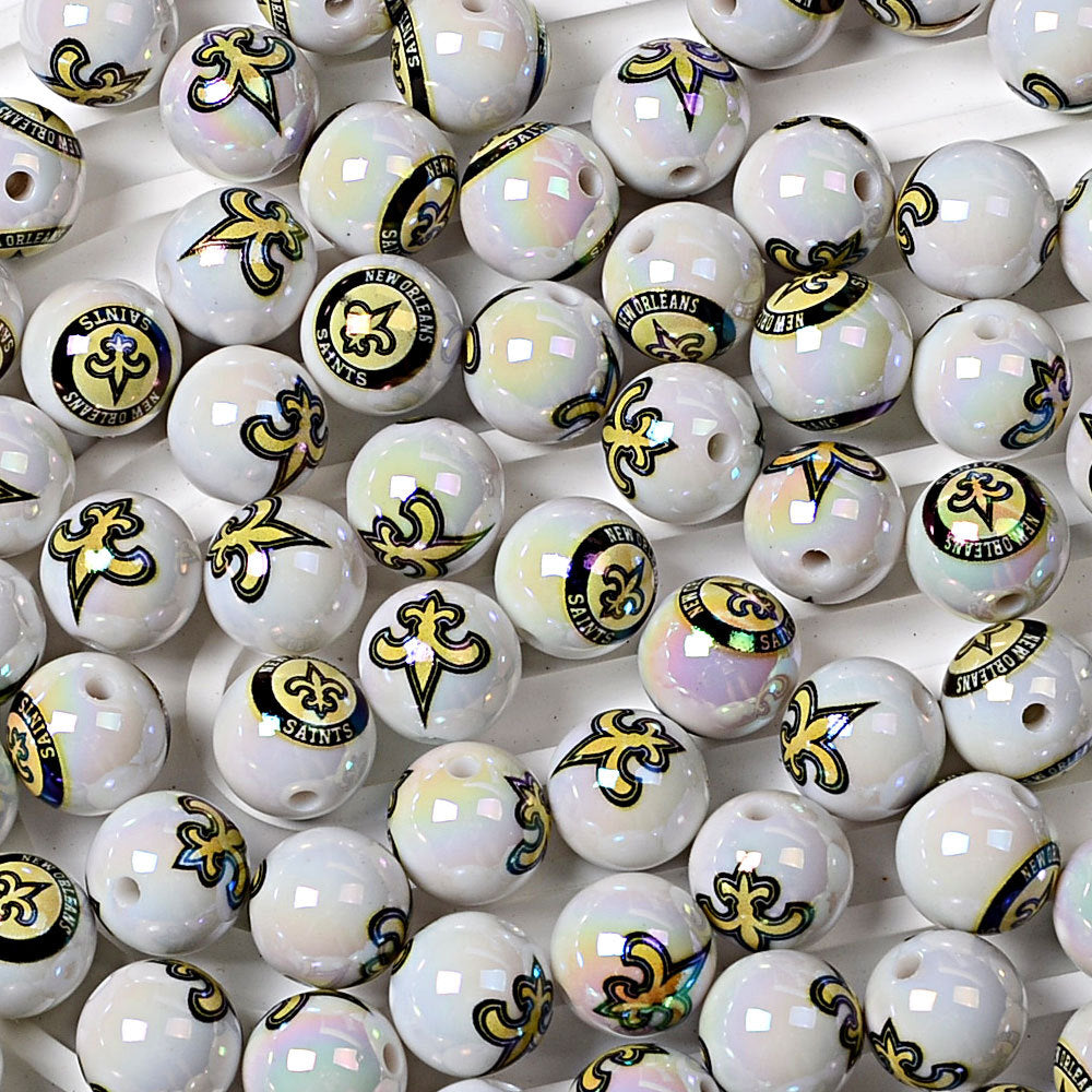 100Pcs 16MM American NFL32 football teams printed round beads DIY double-sided printed bead pen car hanging mobile phone with