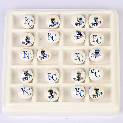 100Pcs acrylic printing MLB baseball round beads 16MM loose beads DIY bead pen car hanging accessories