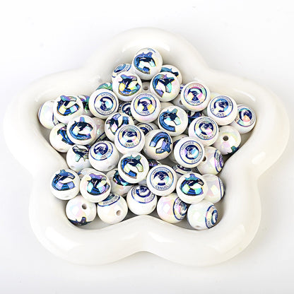 100Pcs US 32 NHL Ice Hockey Teams Printed Beads Beaded DIY Keys Mobile Phone Chain Handmade Jewelry Accessories Spot