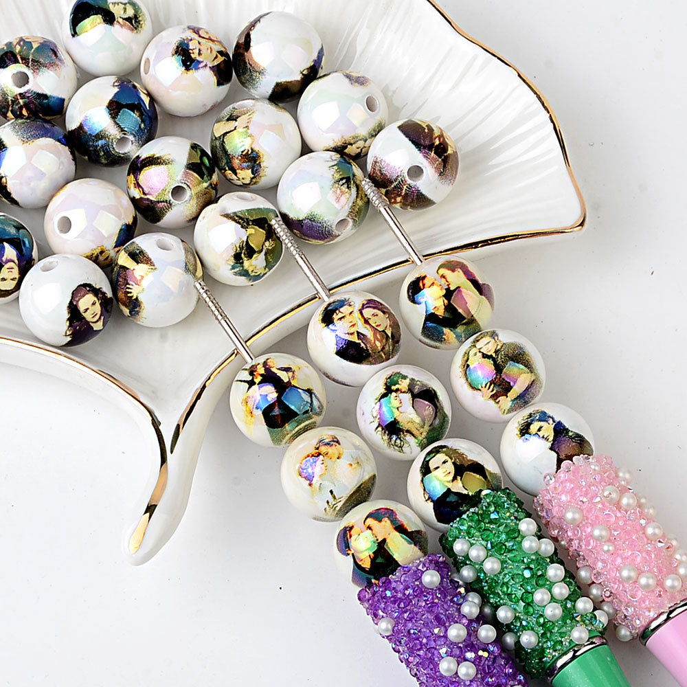 100Pcs Hot Selling Jack Ruth Twilight Character Through Hole Acrylic Beads DIY Bead Pen Keychain Car Hanger