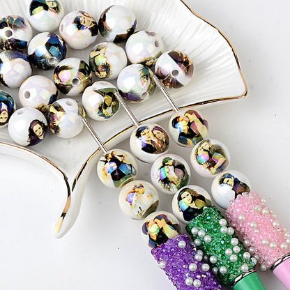 100Pcs Hot Selling Jack Ruth Twilight Character Through Hole Acrylic Beads DIY Bead Pen Keychain Car Hanger