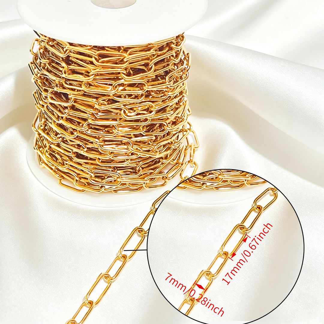 Stainless steel chain 18k real gold titanium steel necklace plain chain tail chain extension chain bracelet handmade jewelry accessories wholesale