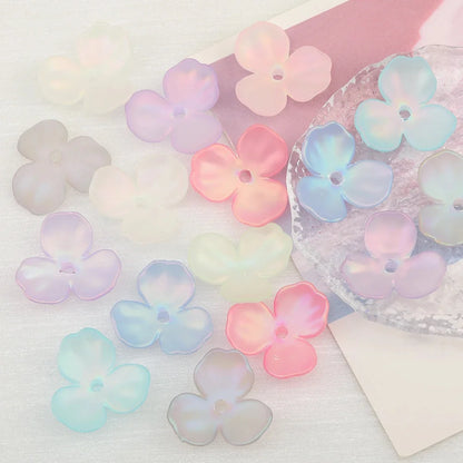 Design 100Pcs Jewelry Findings & Components/DIY Beads Making/Hand Made/Flower Shape/Aurora Matte Effect/Acrylic Bead