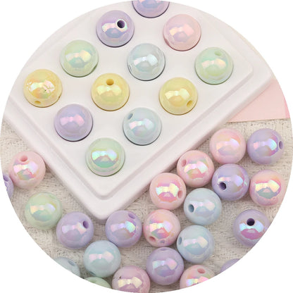 Design 16MM 100Pcs Hand Made Accessories/Acrylic Beads/Round Shape/Aurora Effect/DIY Parts/Jewelry Findings & Components