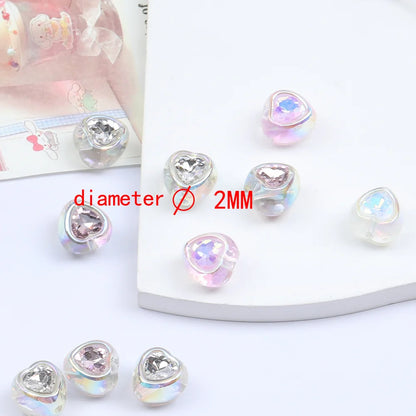 Design 100Pcs 14*14MM DIY Beads/Heart Shape/Acrylic Beads/Hand Made/Aurora Effect/Jewelry Findings & Components #17374