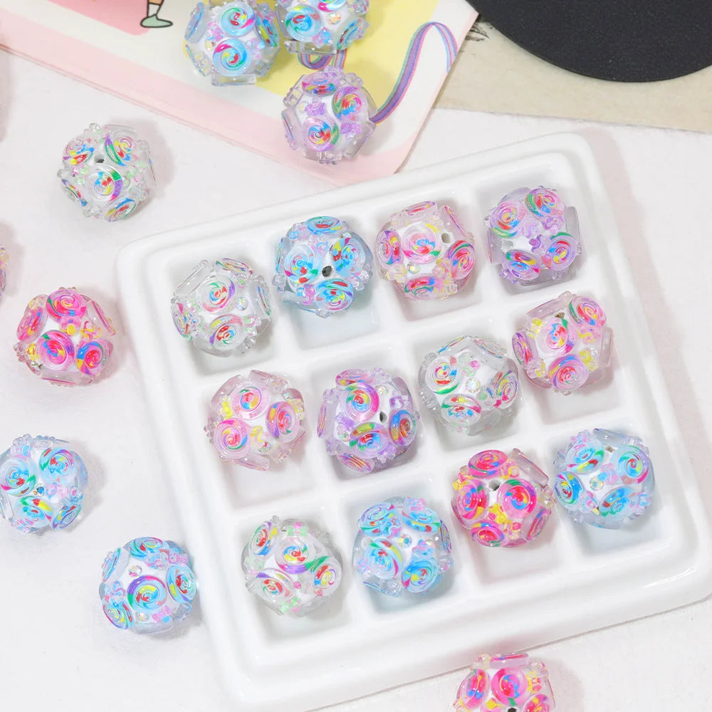Handmade 20*20MM 50Pcs DIY Fancy Beads/Flower Effect/Jewelry Findings & Components/Polymer Clay Bead #18410