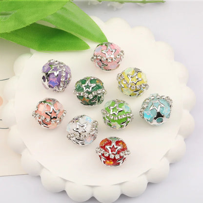 Design 50Pcs 20*20MM Acrylic Bead/Hand Made/Jewelry Findings & Components/Star Patch Effect/Round Shape/Fancy Bead/DIY