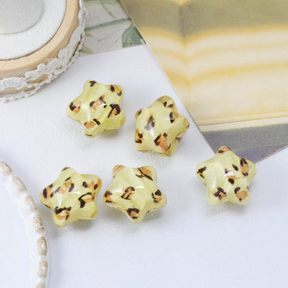 Handmade 50Pcs 19*20MM Resin Beads/Glitter Powder Effect/Star Shape/DIY/Jewelry Findings & Components #18690