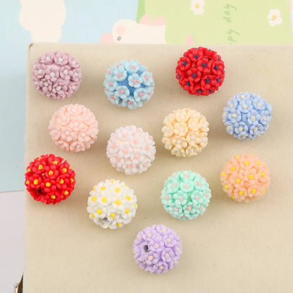 Design 50Pcs DIY Making/Fancy Beads/Round Shape/Polymer Clay Bead/Hand Made/Flower Bead/Jewelry Findings & Components