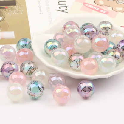 Design 100Pcs 16*16MM Acrylic Bead/Round Shape/Luminous Effect/Hand Made/DIY Beads/Jewelry Findings & Components #17001